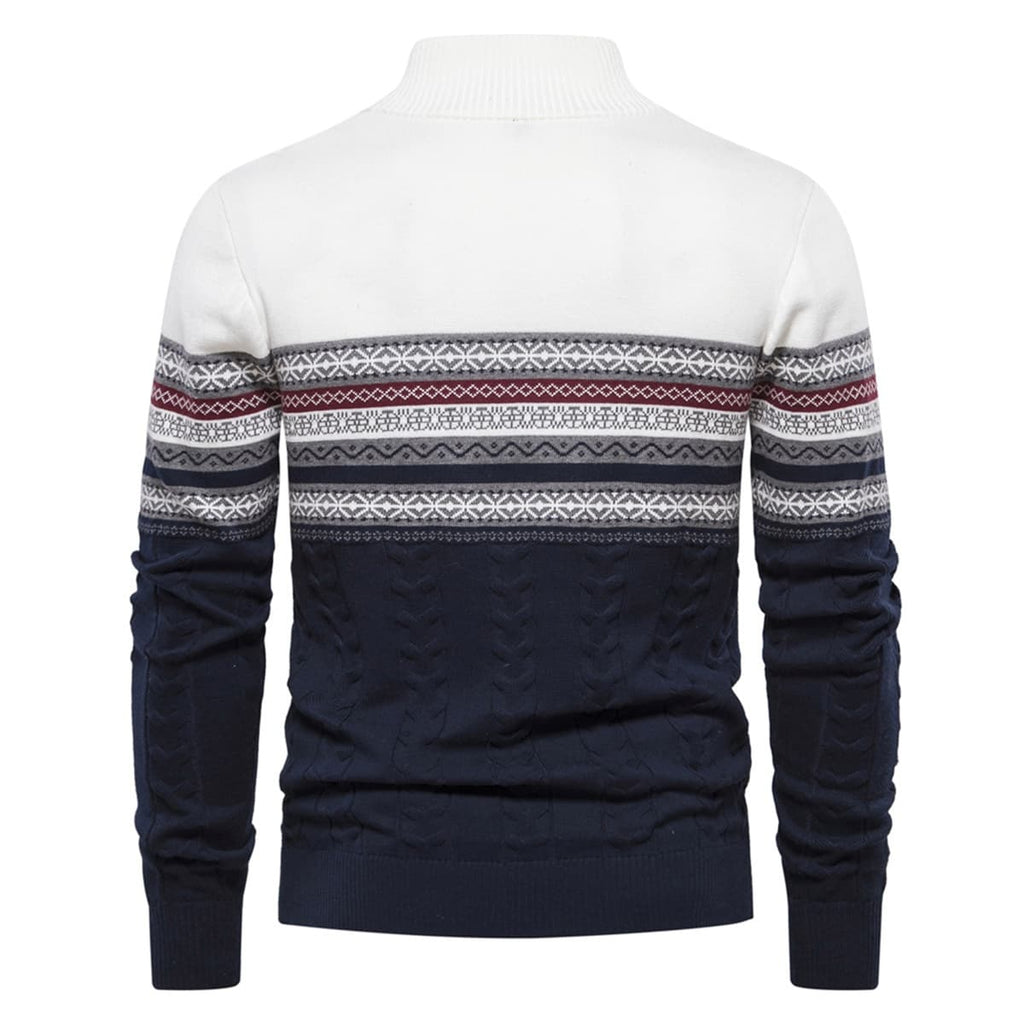 Mens Half Zip Stand Collar Polo Sweater