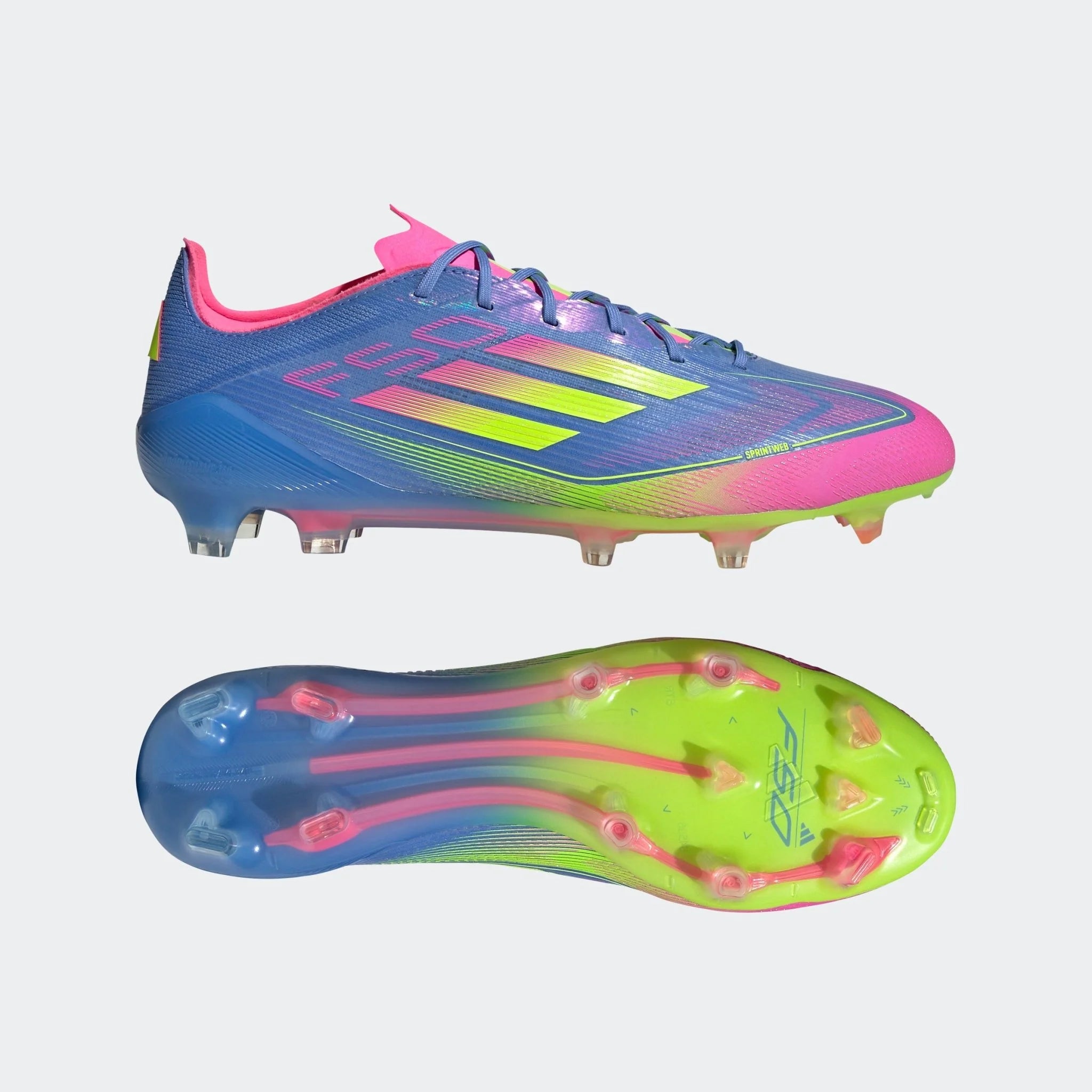 adidas F50 Elite Firm Ground Boots Blue Fusion Lucid Lemon Lucid Pink