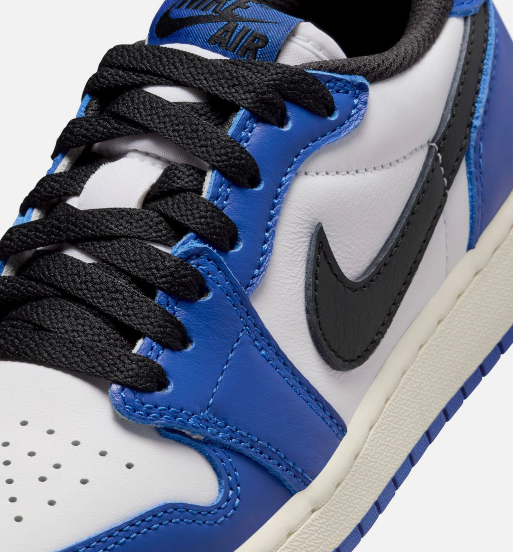 Air Jordan 1 Low Game Royal Grade School Lifestyle Shoe White Game Royal Sail Black