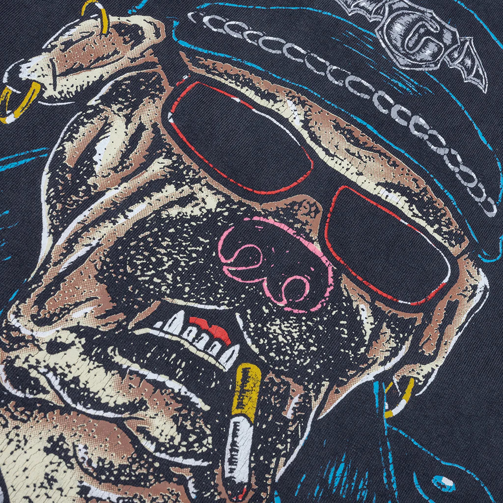 Oct Biker Dog Tee Vintage Black