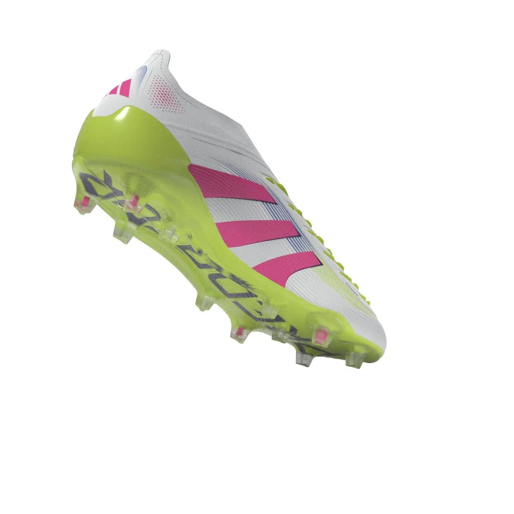 adidas Predator Elite Laceless FG Laceless Firm Ground Soccer Cleats White Lucid Pink Lucid Lemon