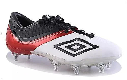 Umbro ST 11 Premier HG Multi Ground Soccer Cleats White Black Red