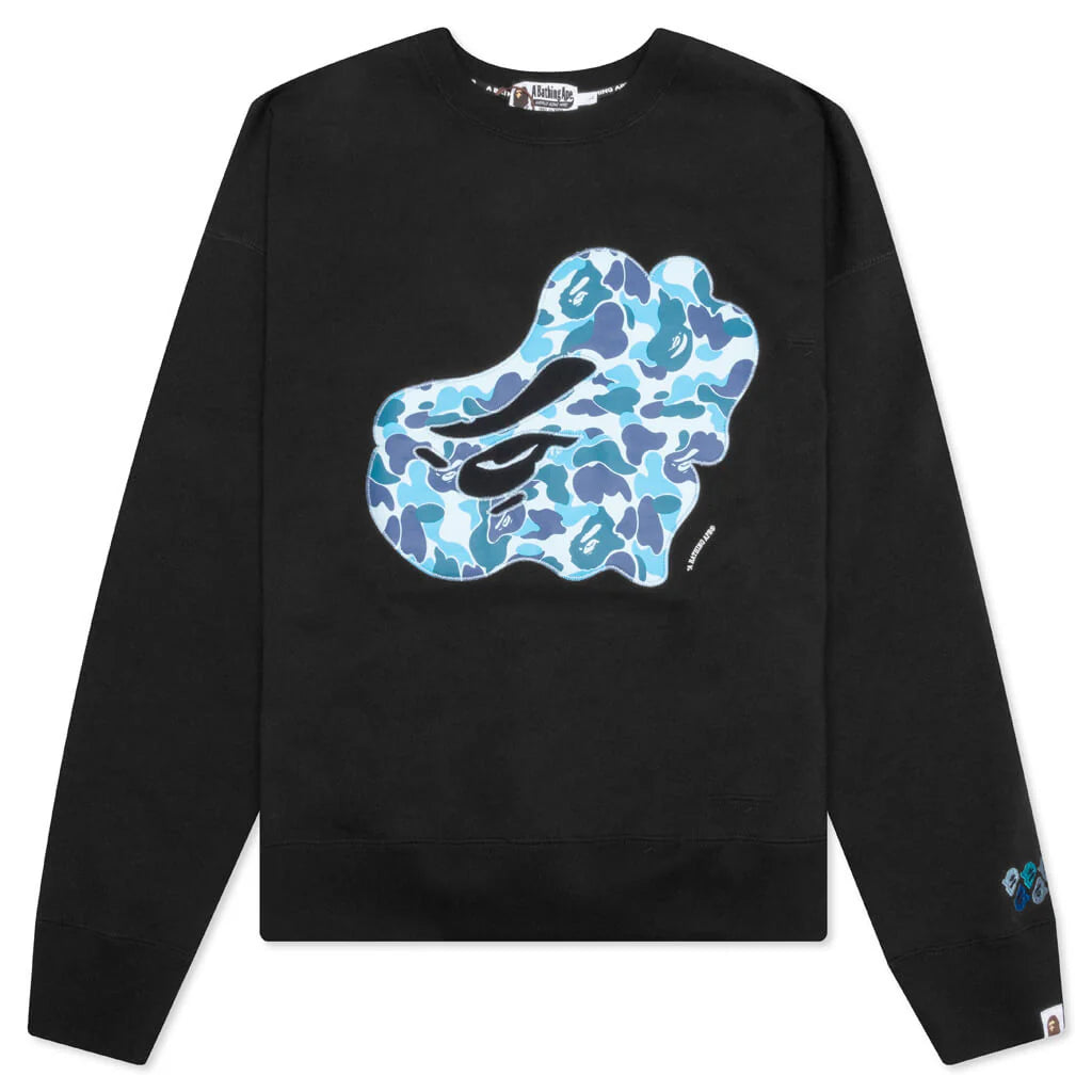 Abc Camo Patch Loose Fit Crewneck Black