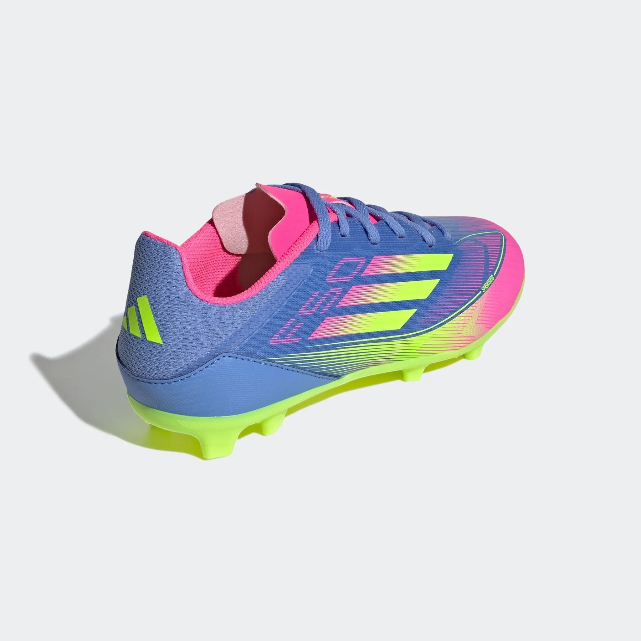 adidas F50 League Firm Multi Ground Boots Junior Blue Fusion Lucid Lemon Lucid Pink