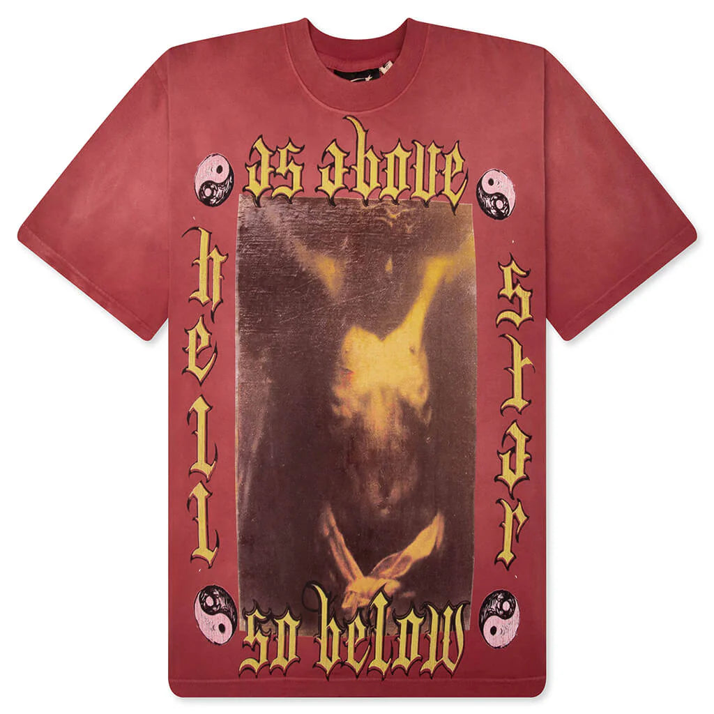 As Above So Below T Shirt Studs Red