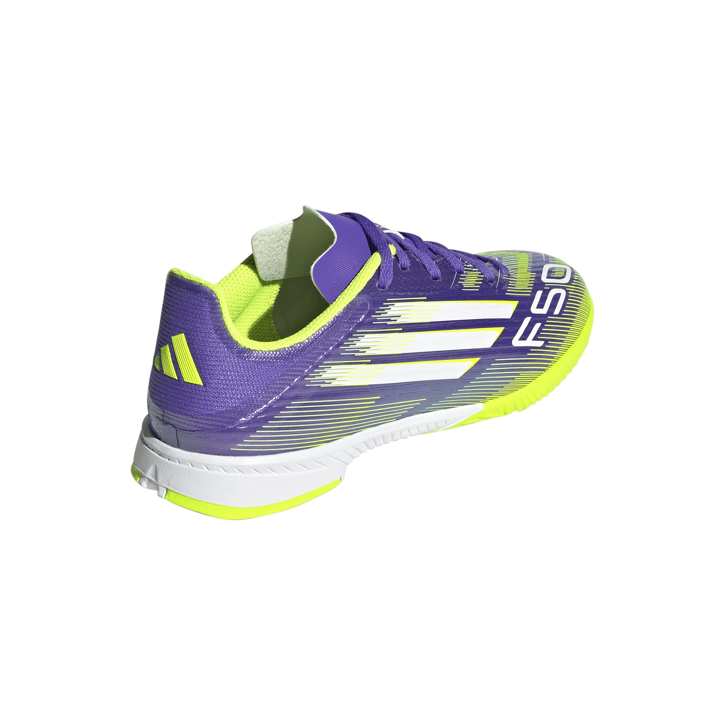adidas F50 League Indoor Soccer Shoes Kids Purple White Lemon