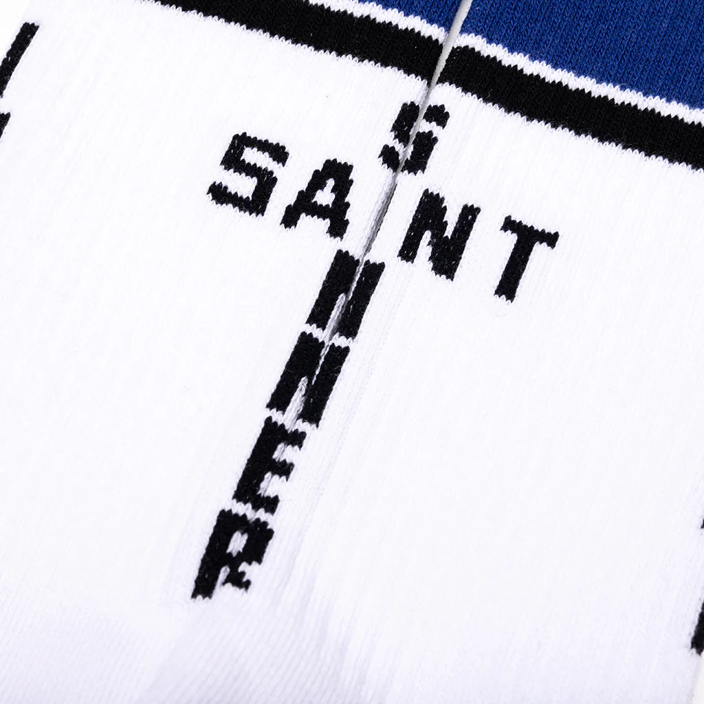 Saint Sinner Socks White Blue