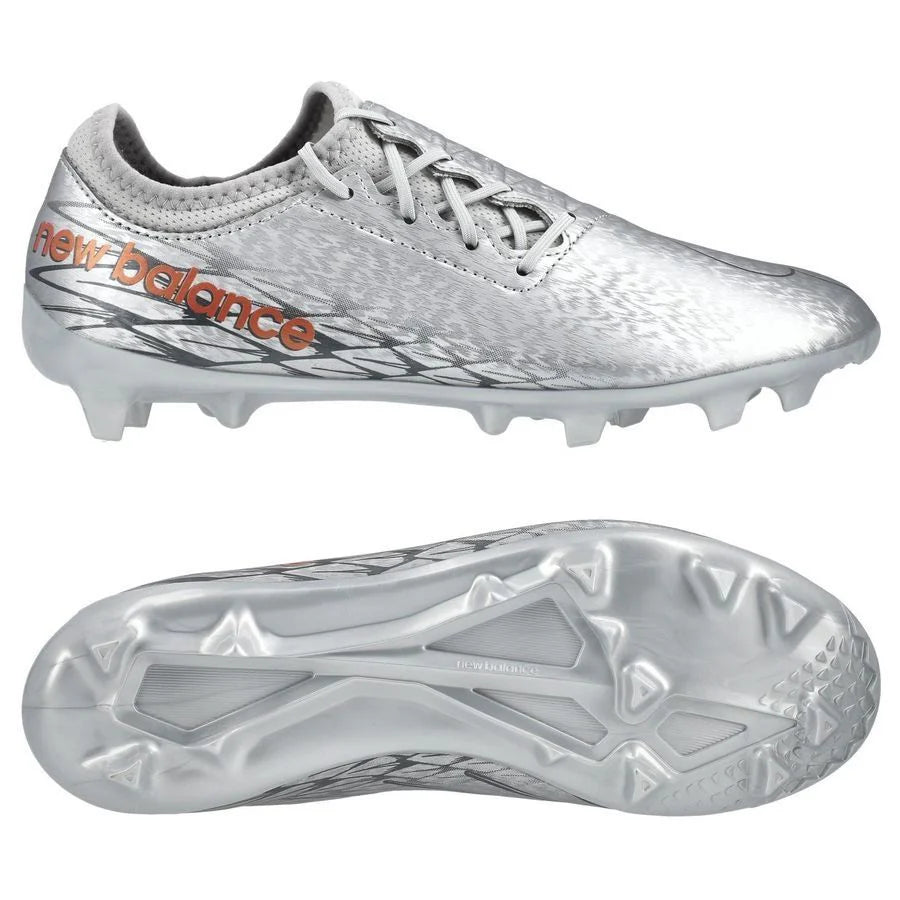 New Balance Kids Furon V7 Dispatch JR FG Firm Ground Soccer Cleats Silver