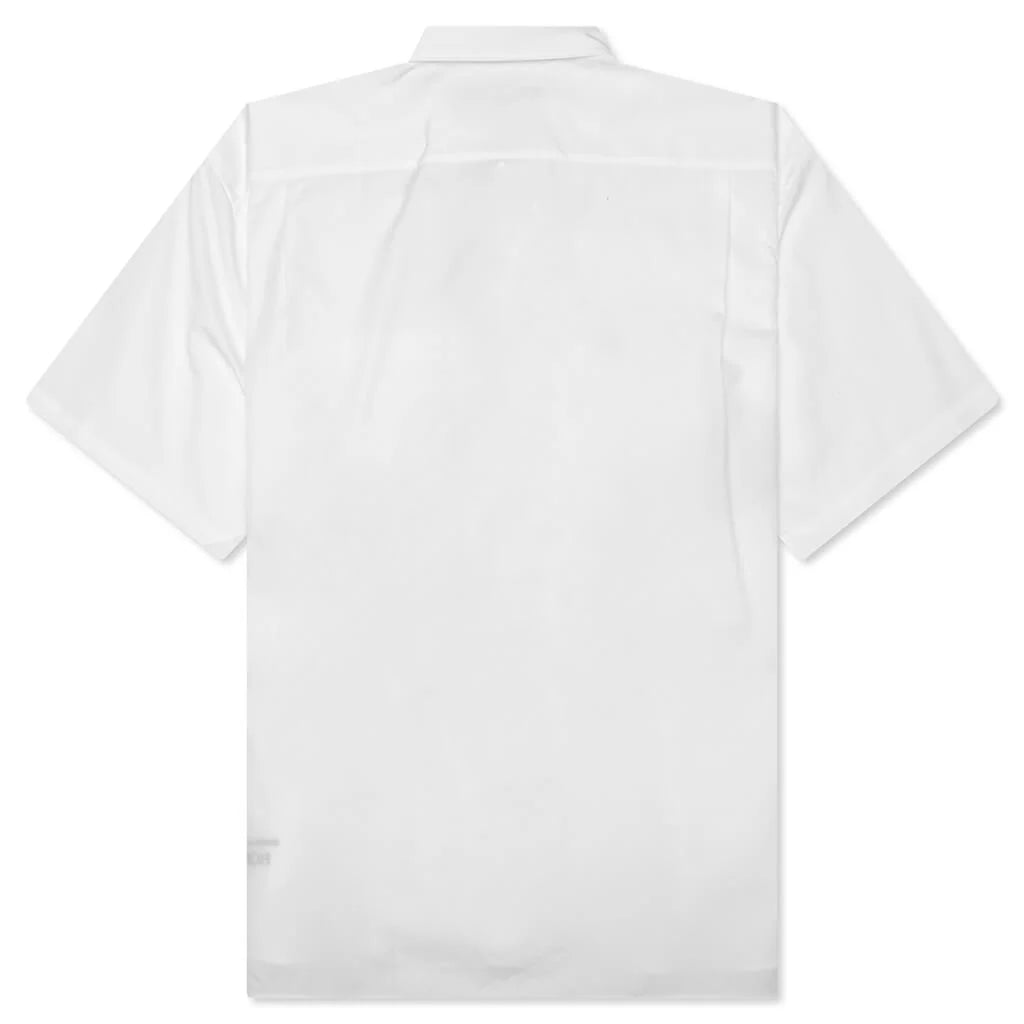 Curved Hem Short Sleeve Shirt White