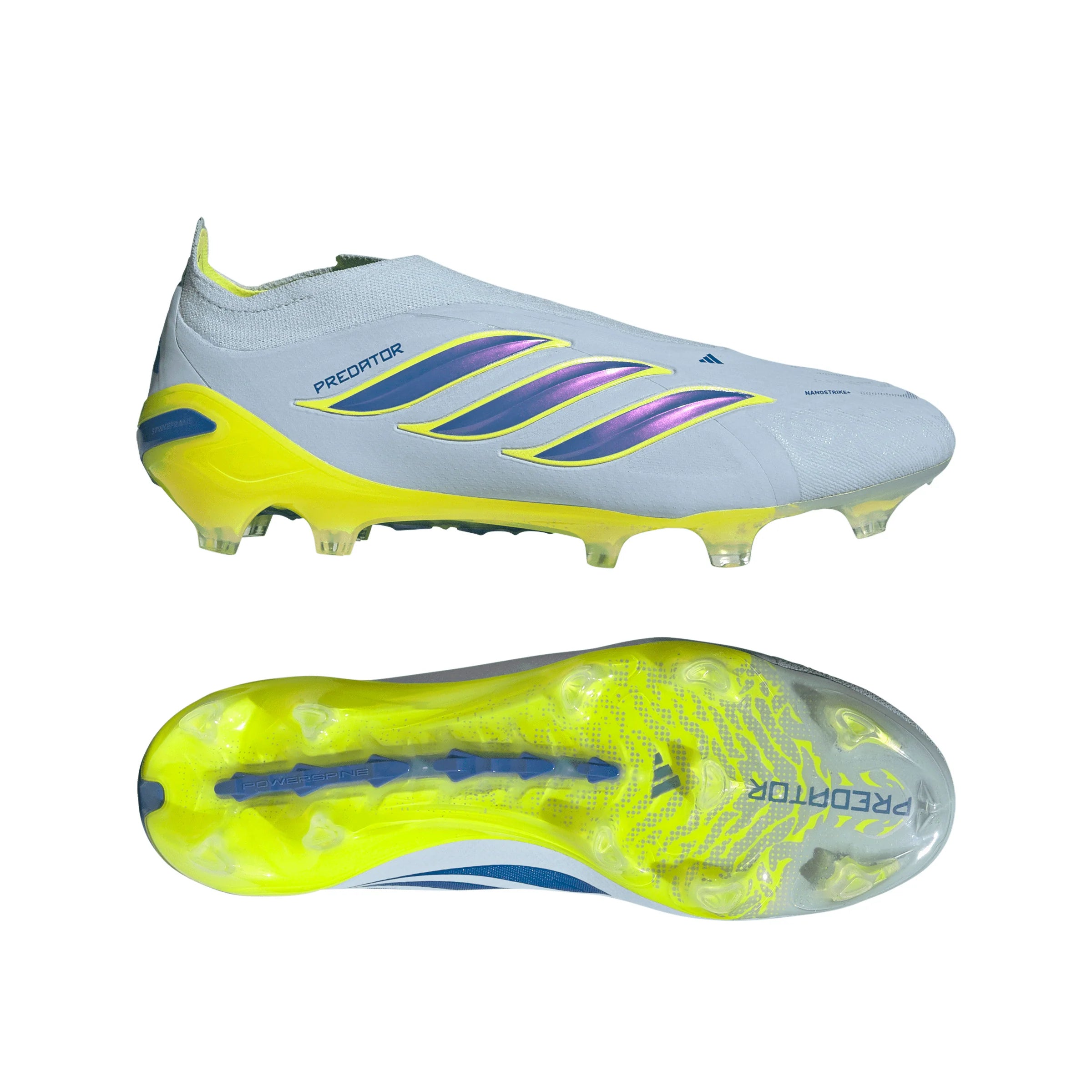 adidas Predator Elite Laceless FG Firm Ground Mens Soccer Cleats Sky Blue Yellow
