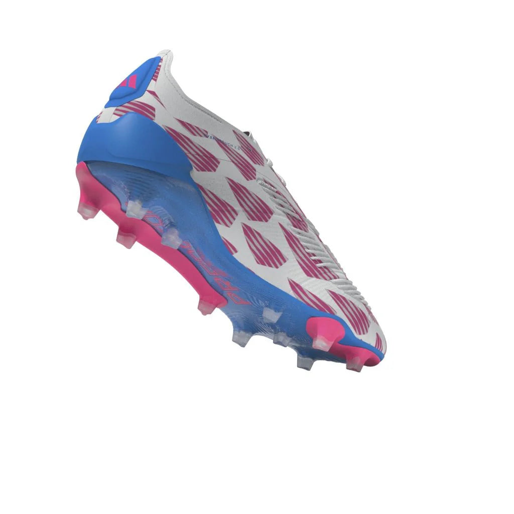 adidas Predator Elite FG Mens Firm Ground Soccer Cleats White Solar Blue Solar Pink