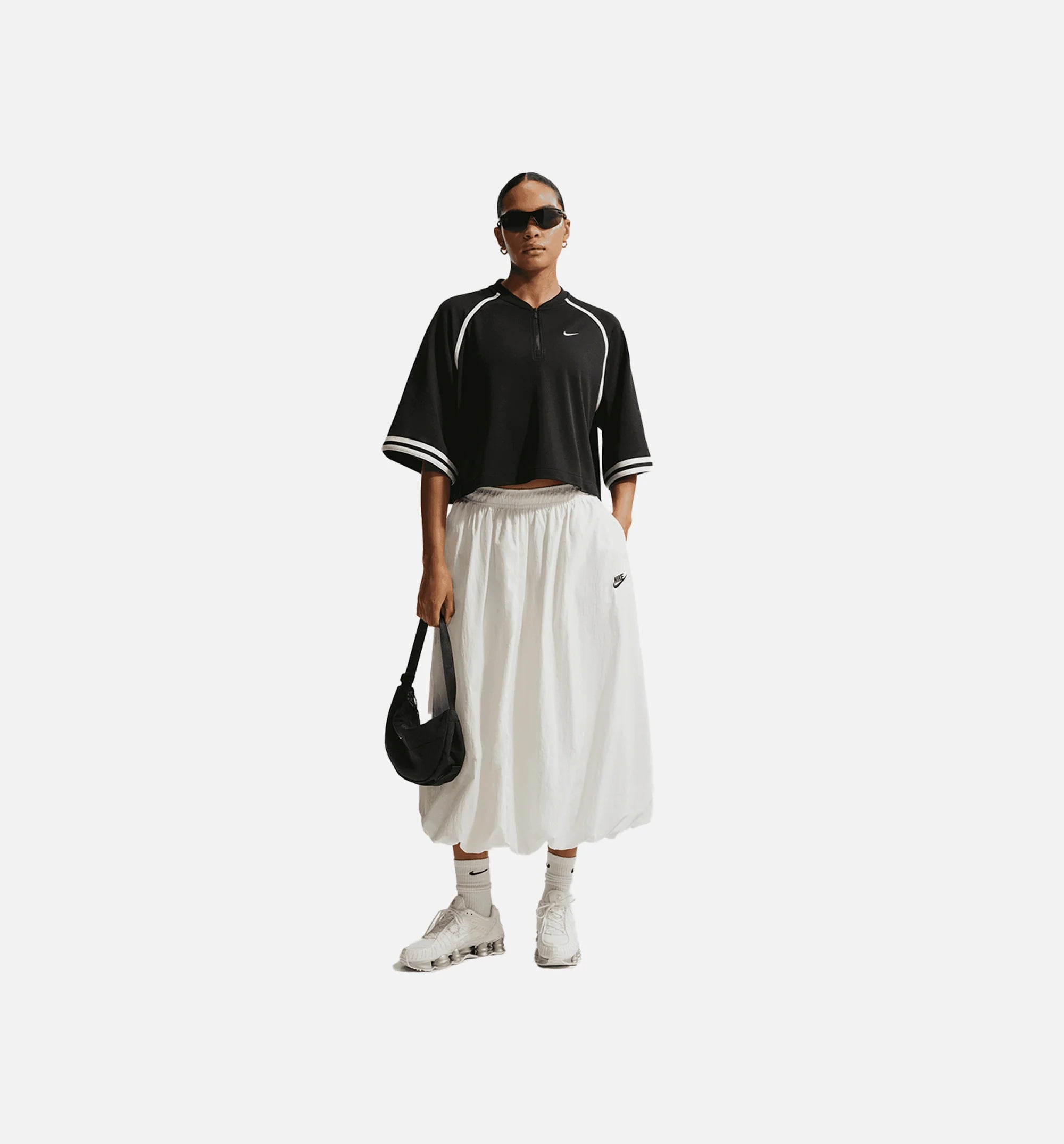 Oversized Drop Shoulder Womens Short Sleeve Shirt Black Black