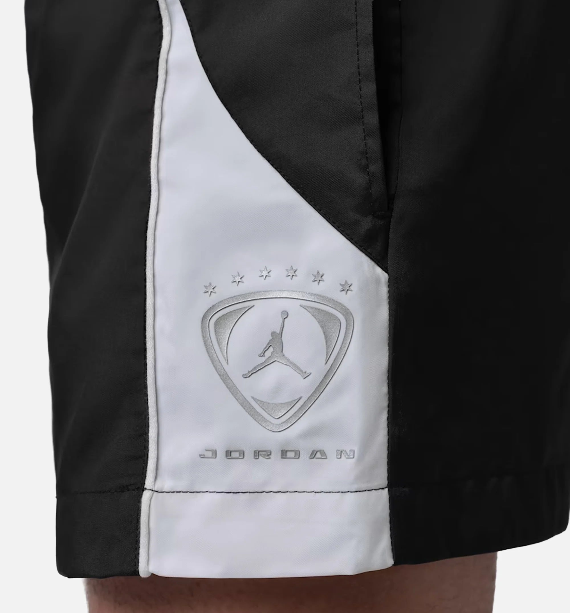 Brooklyn 4 Shortie Fleece Mens Shorts Black White Metallic Silver