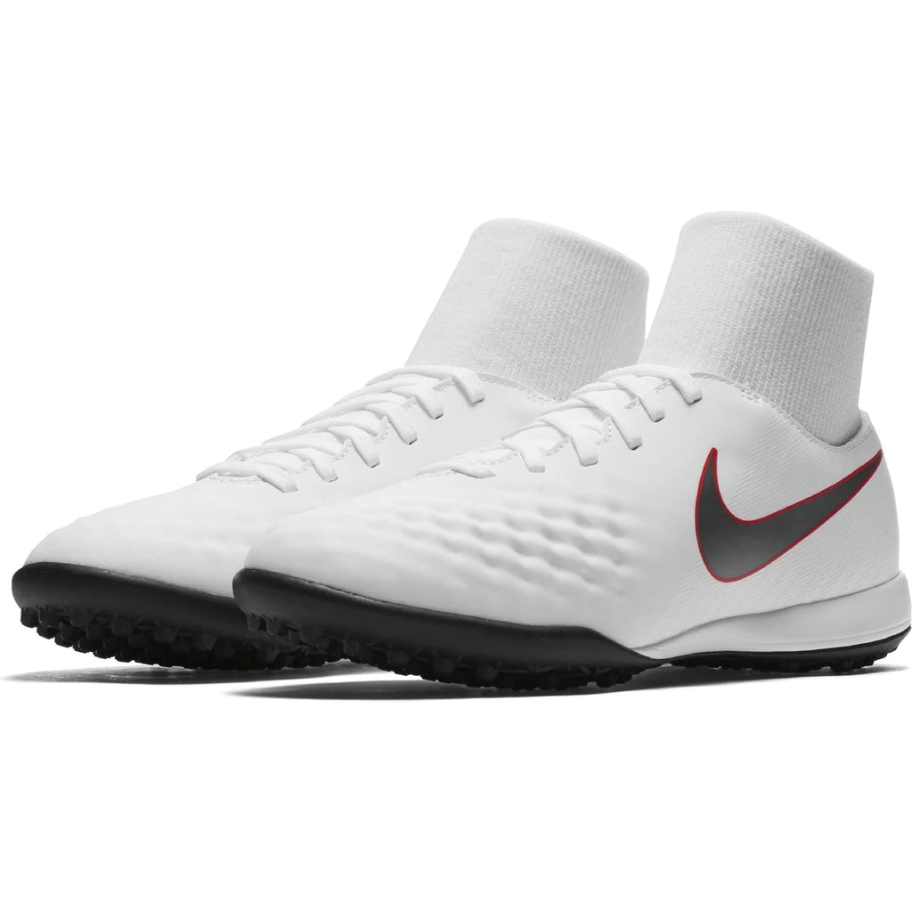 Nike Kids JR ObraX 2 Academy TF Turf Boots White Grey Crimson