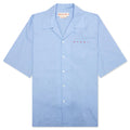 Boxy Fit Logo Bowling Shirt Iris Blue