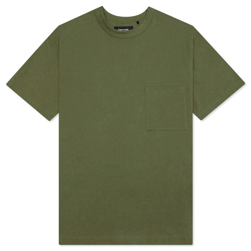 Jersey Braque Pocket Tee Dark Olive