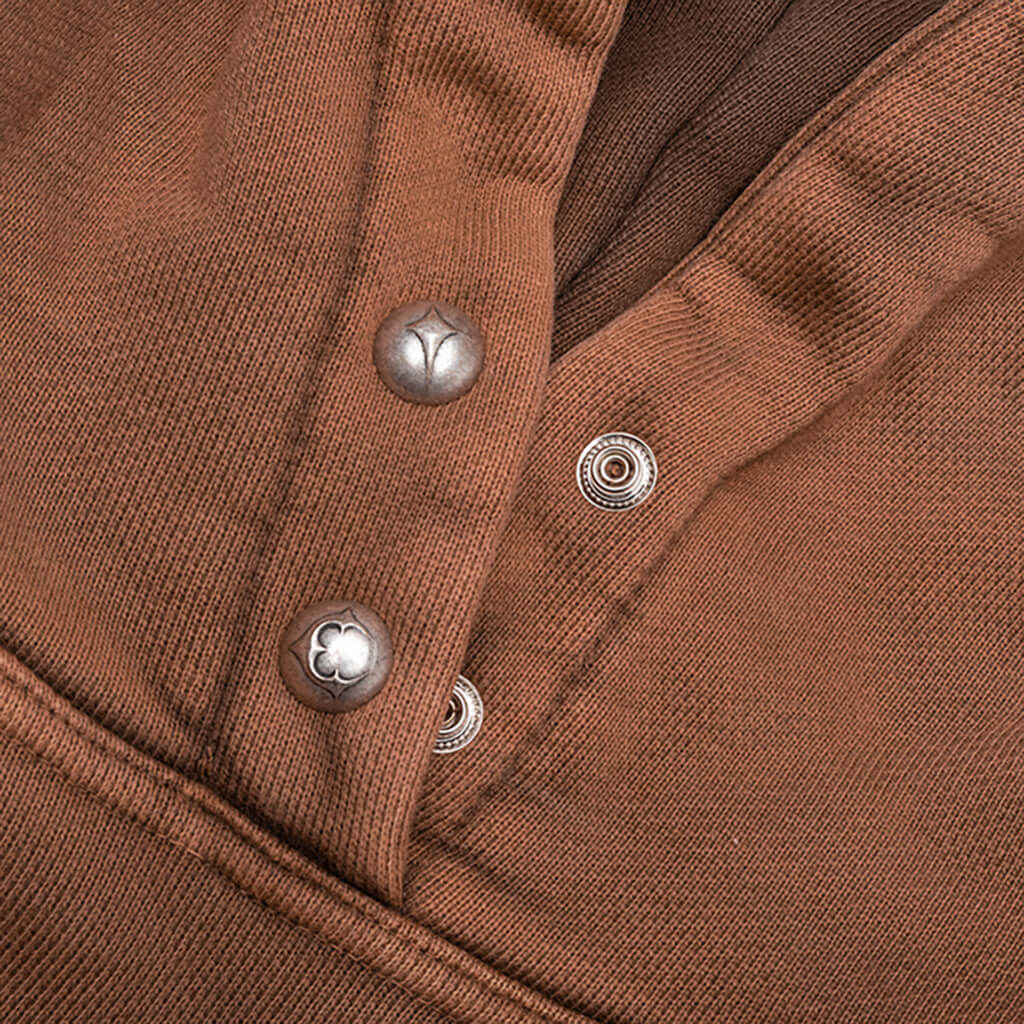 Devil Peace Patch Hoodie Brown