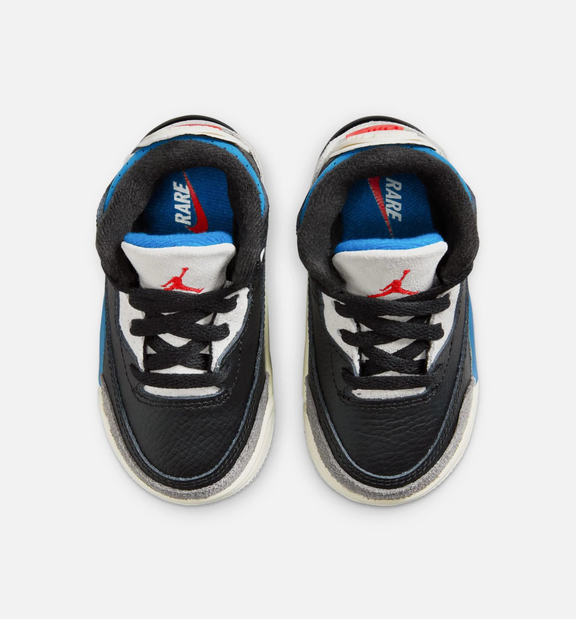 Air Jordan 3 Retro OG Rare Air Infant Toddler Lifestyle Shoe Black Chile Red Neutral Grey
