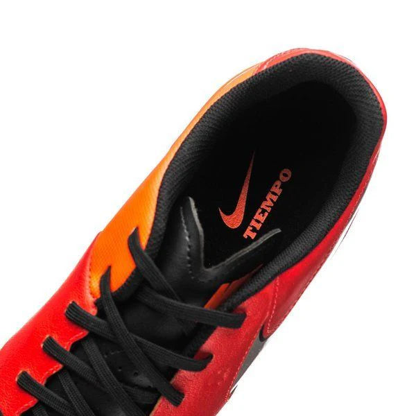 Nike Tiempo Genio Leather II TF Turf Soccer Cleats Light Crimson Metallic Silver