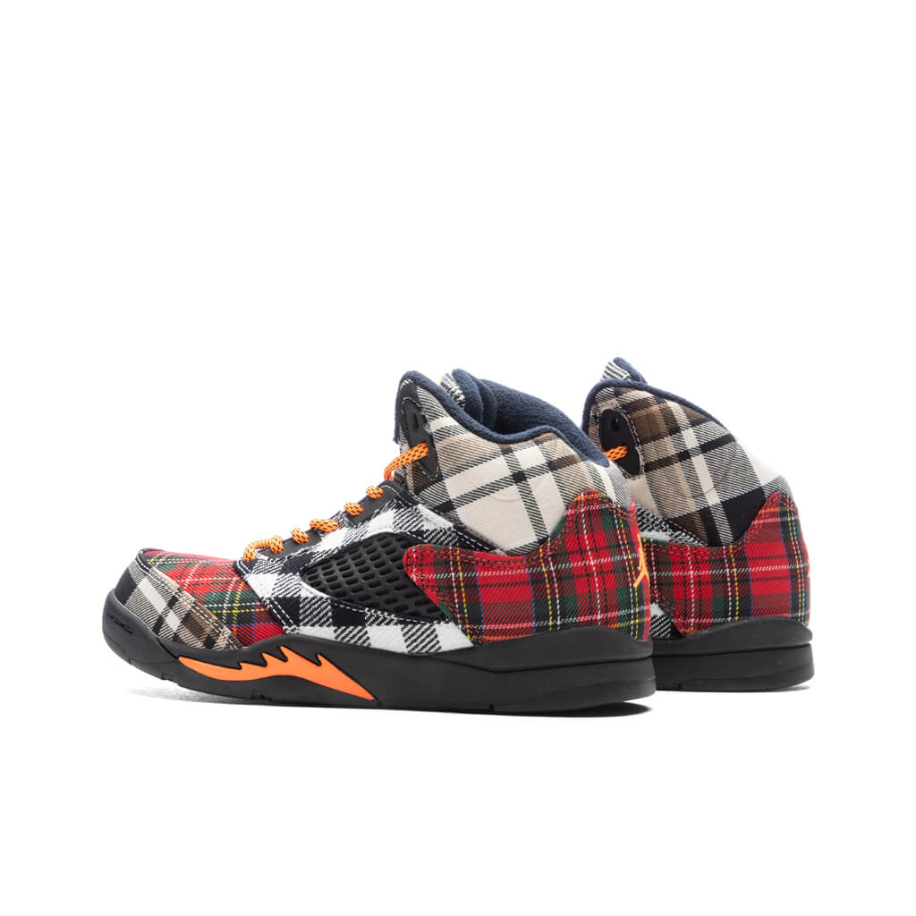 Air Jordan 5 Retro PS Plaid Black Total Orange Dark Obsidian