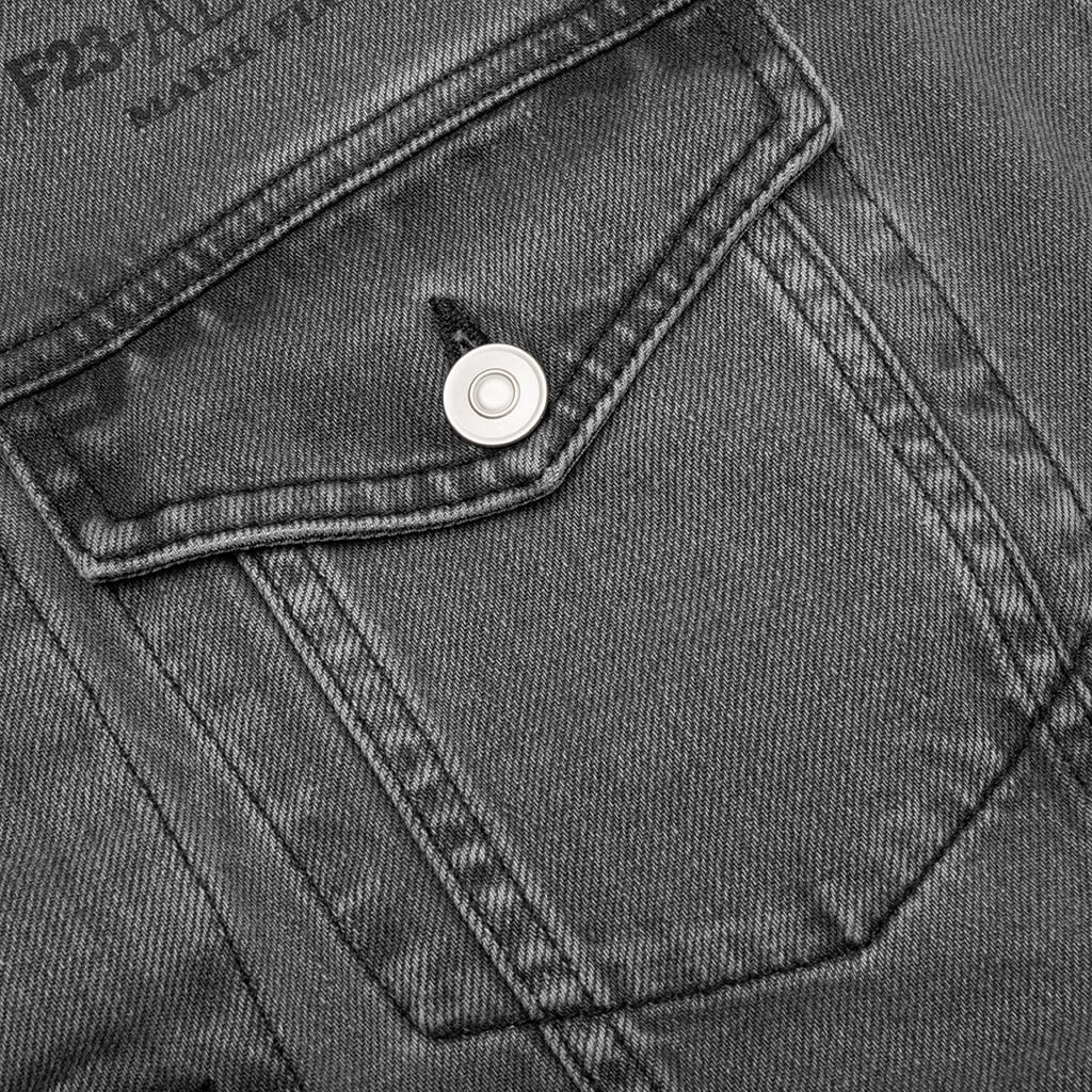 Mark Flood Square Denim Jacket Washed Black