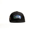 New Era Seattle Seahawks 59FIFTY Fitted Hat Super Bowl Patch Black