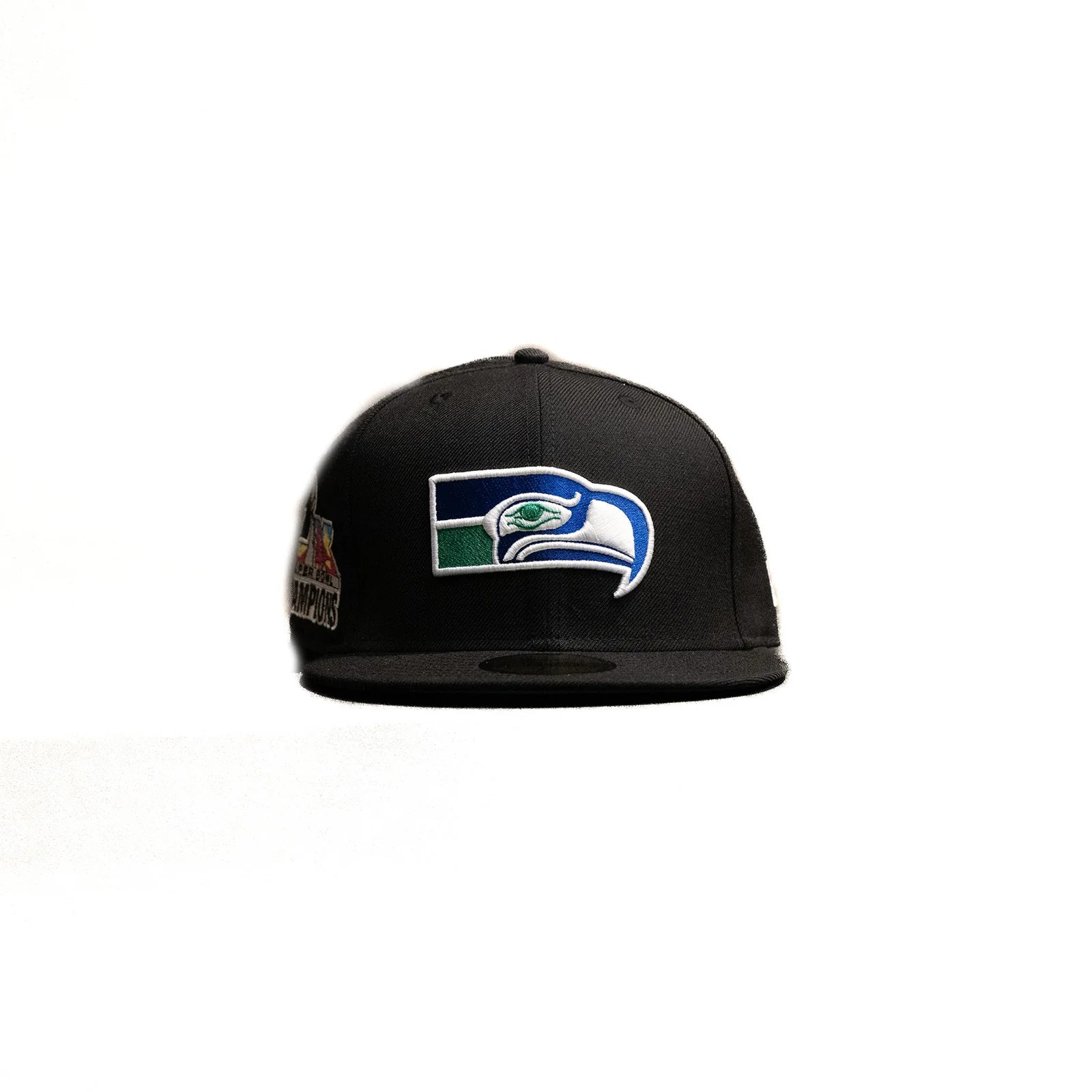 New Era Seattle Seahawks 59FIFTY Fitted Hat Super Bowl Patch Black