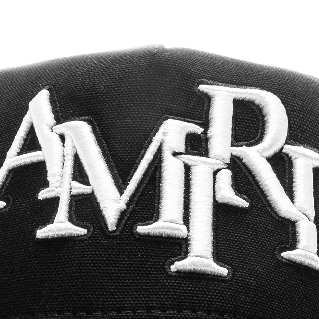 Staggered Amiri Canvas Hat Black White