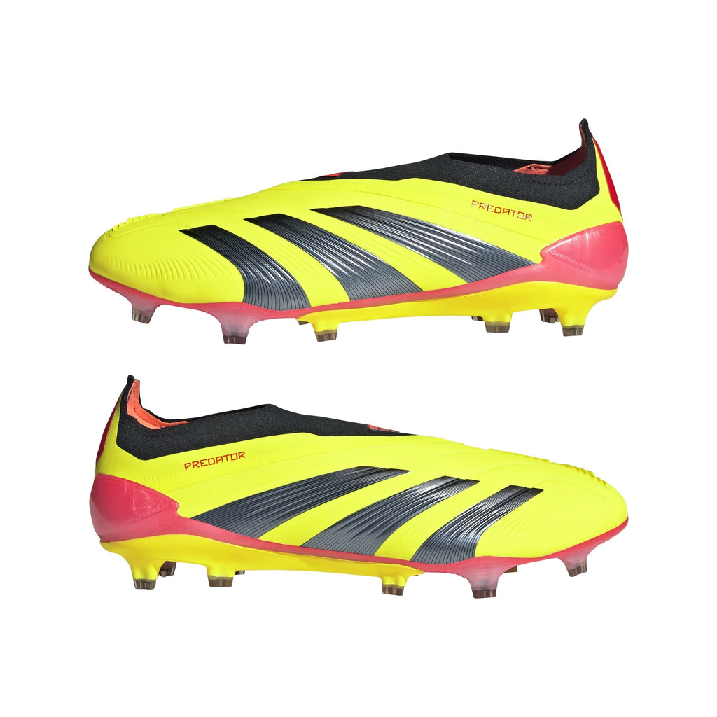 adidas Predator Elite Laceless FG Laceless Firm Ground Soccer Cleats Solar Yellow Black Solar Red
