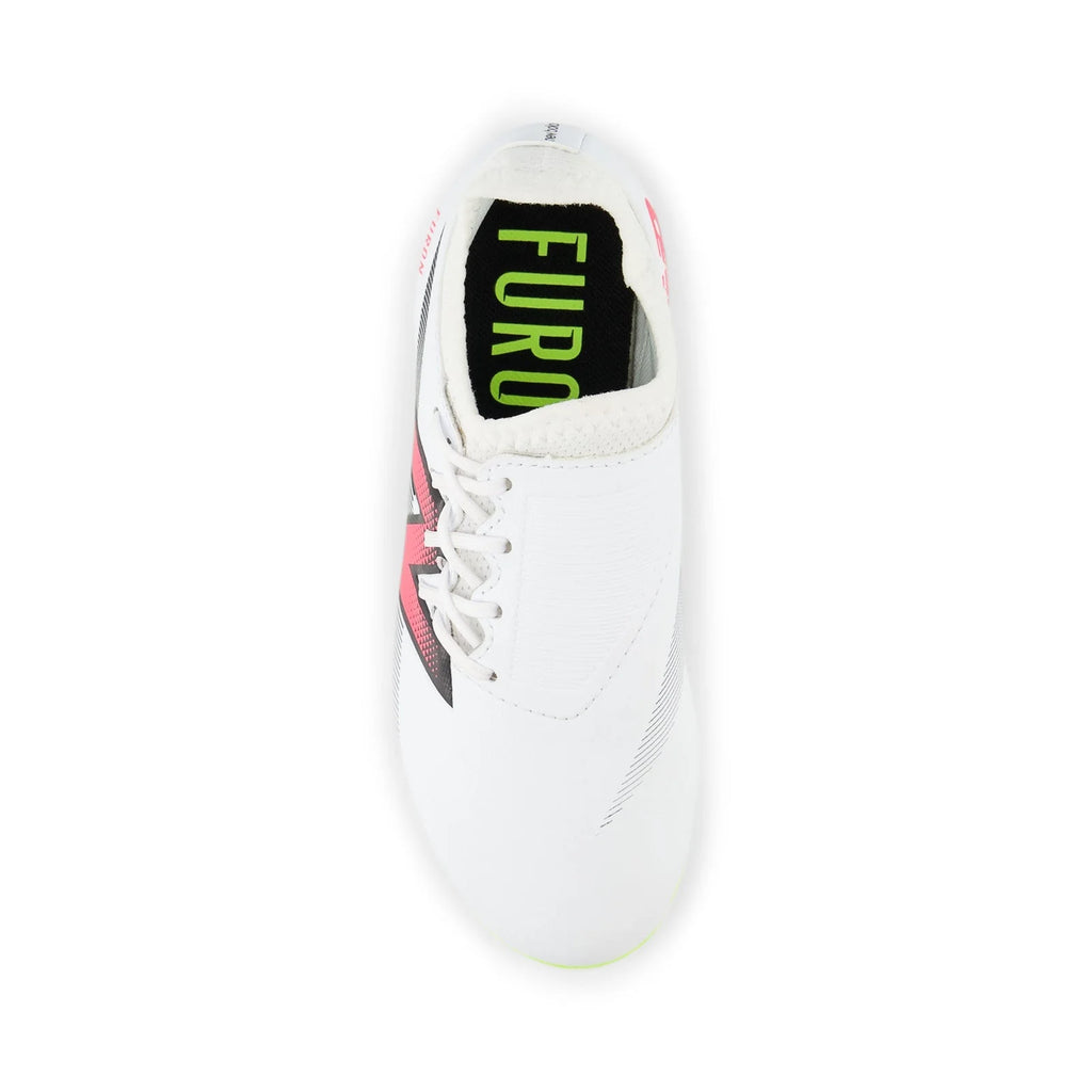 New Balance Furon Dispatch Junior FG V7 Firm Ground Soccer Cleats White Black Neon Pink