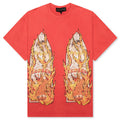 Rhinestone Flame Glass Jersey Tee Ruby
