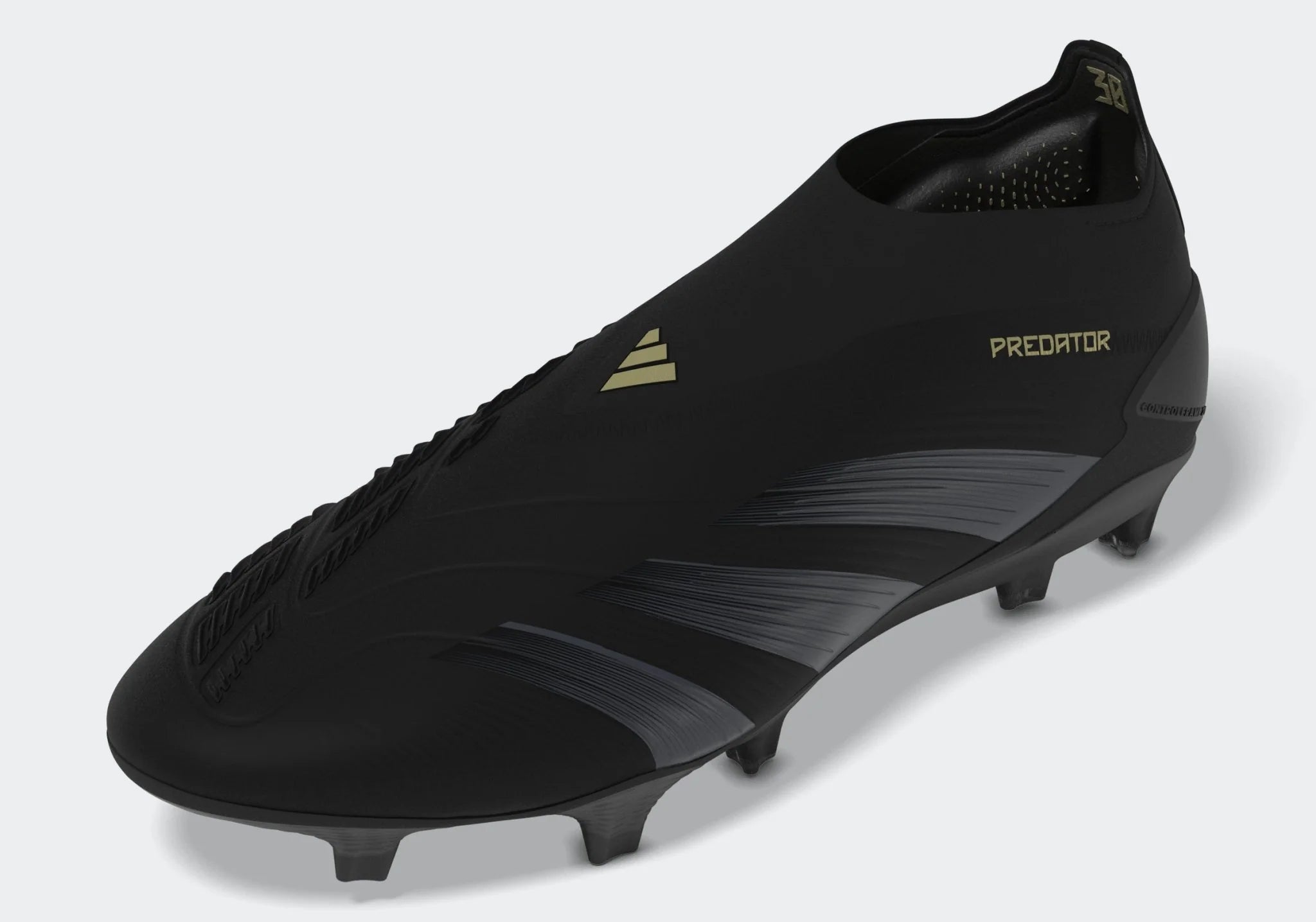 adidas Predator Elite Laceless FG Laceless Firm Ground Soccer Cleats Black Carbon Gold Metallic