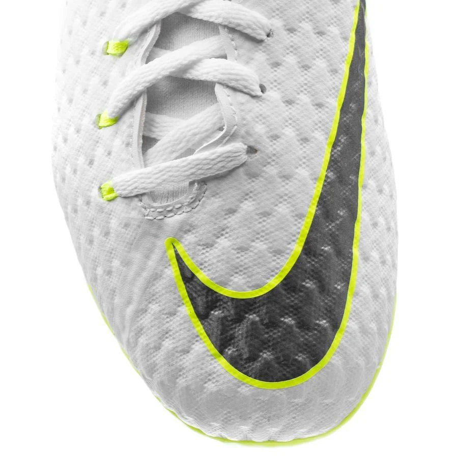 Kids Nike Jr Hypervenom Phantom 3 Academy Dynamic Fit FG Firm Ground Football Boot White Grey Volt