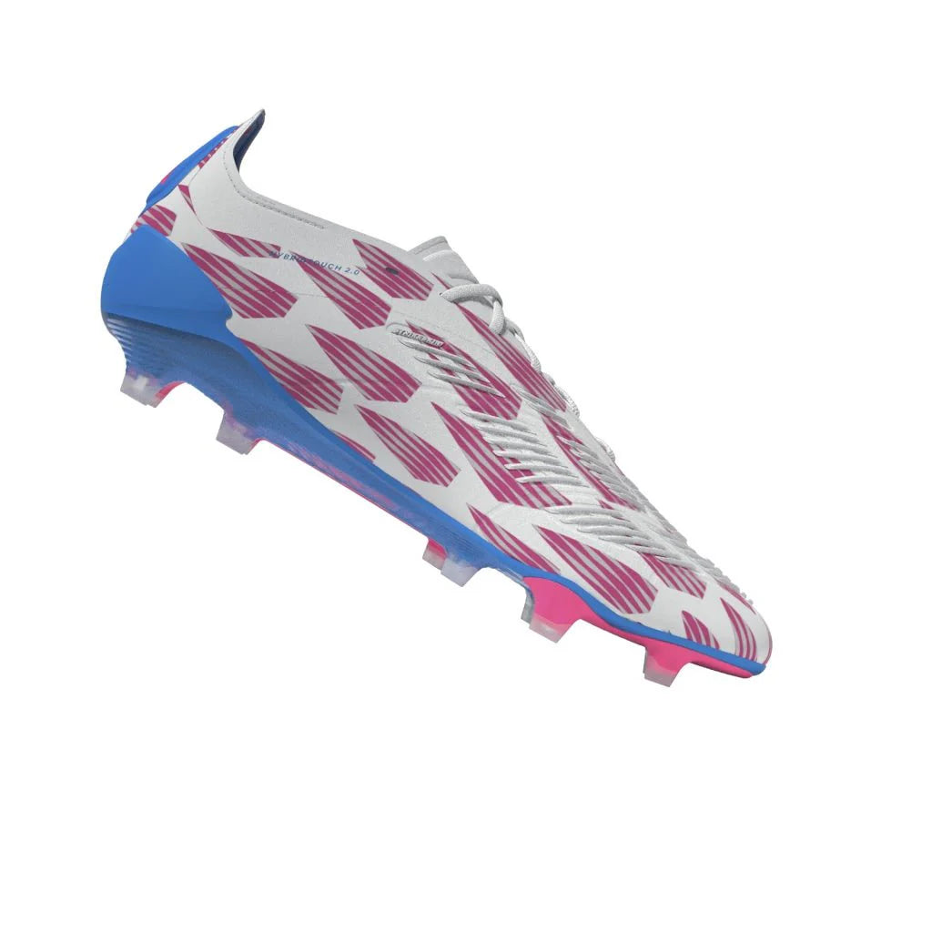adidas Predator Elite FG Mens Firm Ground Soccer Cleats White Solar Blue Solar Pink