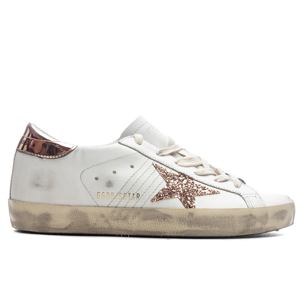 Womens Super Star Leather Sneaker White Peach Antique Rose