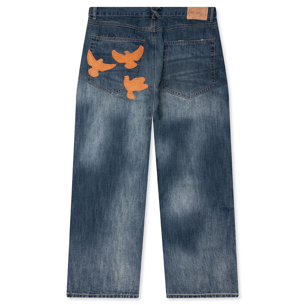 Washed Doves Denim Jeans Blue
