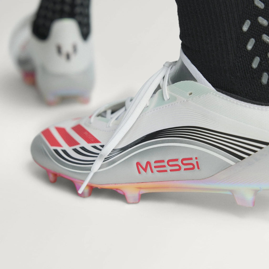 adidas F50 Messi Elite Firm Ground Soccer Cleats White Red