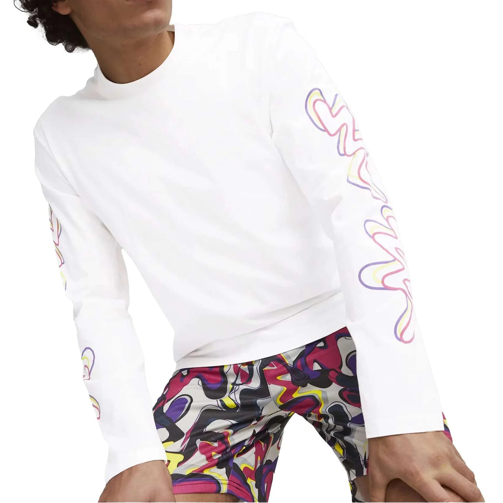PUMA Neymar JR Creativity Long Sleeve T Shirt White Fluo Yellow Limited Edition