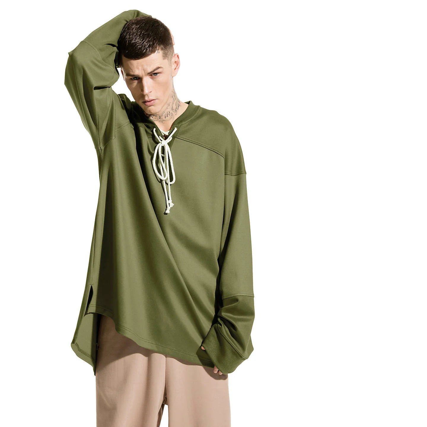Puma Rihanna Fenty Hockey Tee with Front Lacing Mens Olive Branch