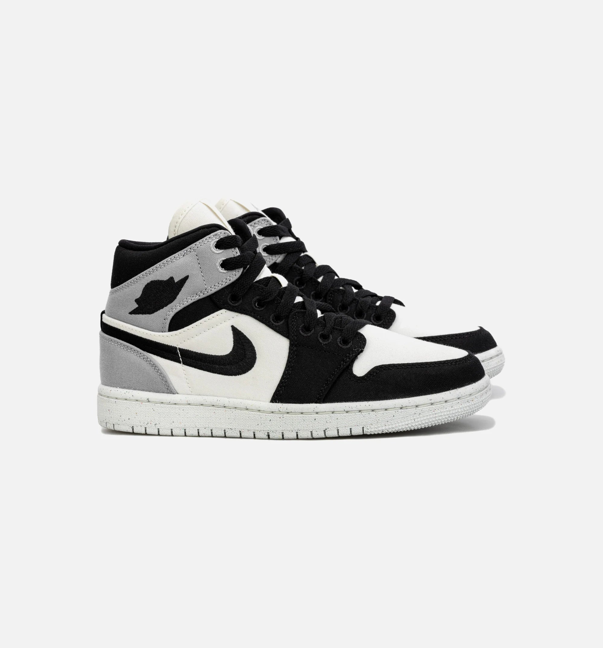 Air Jordan 1 Retro Mid SE Light Steel Grey Womens Lifestyle Shoe Black Grey