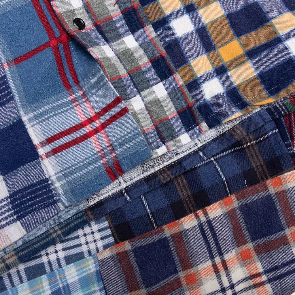 Straight Hem Flannel Shirt Assorted