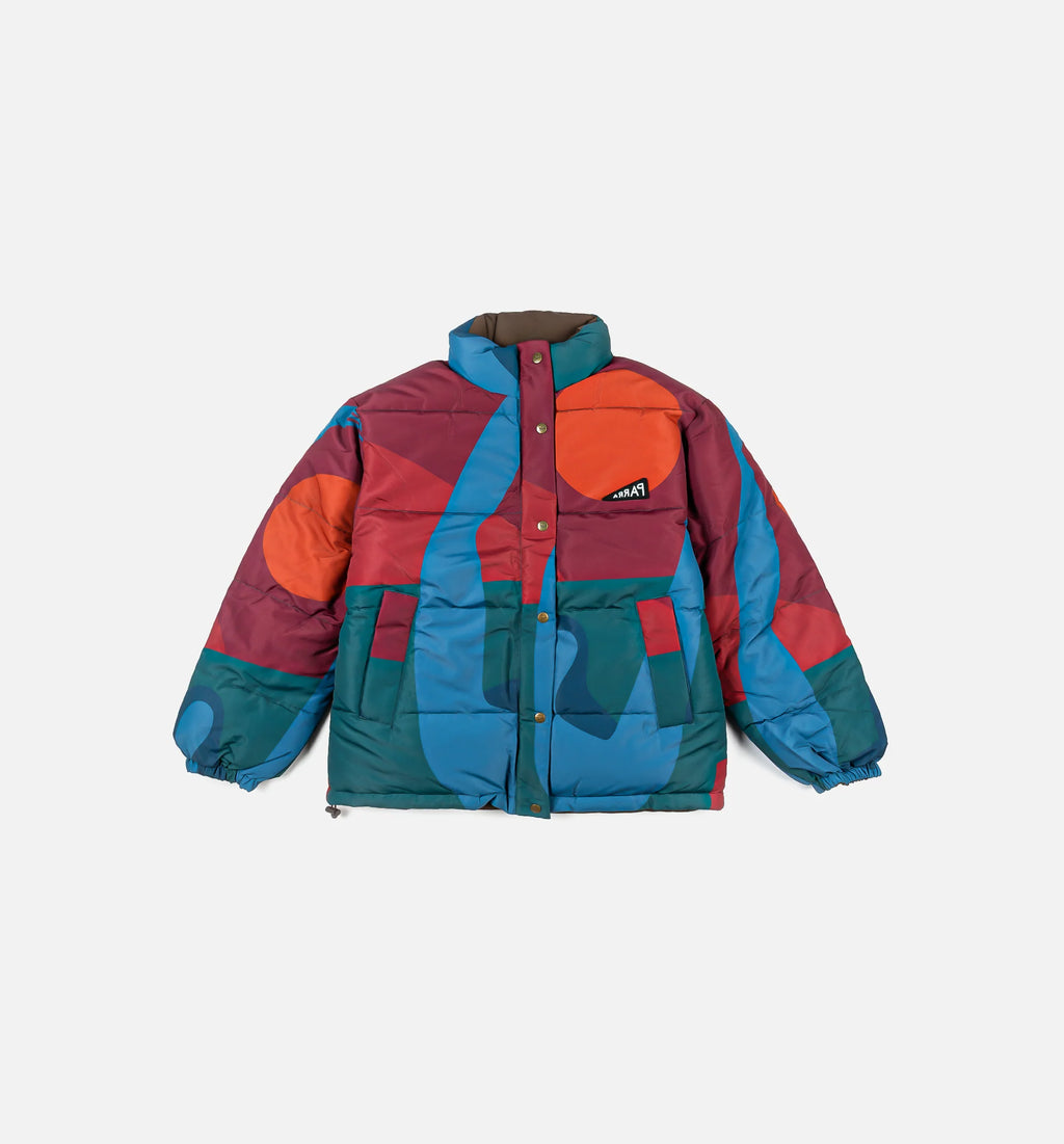 Protect The Sun Reversible Puffer Mens Jacket Purple Blue