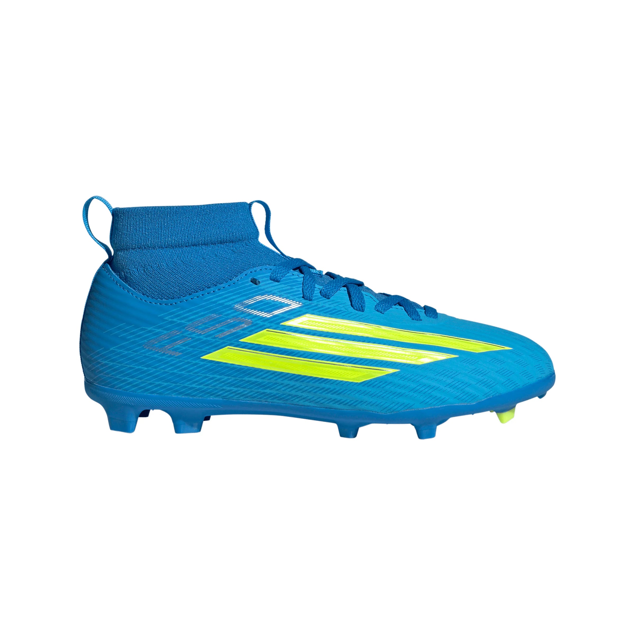 adidas F50 League Mid Cut FG MG Firm Ground Multi Ground Youth Soccer Cleats Blue Yellow Aqua