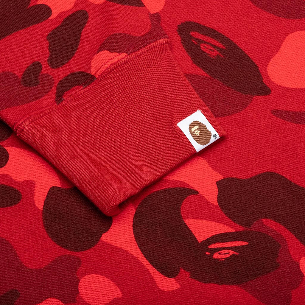 Color Camo Shark Pullover Hoodie Red