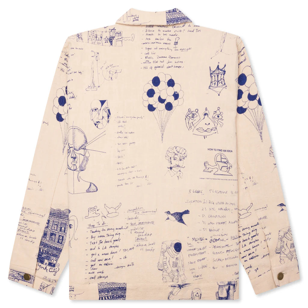 Doodles Linen Coat Tan