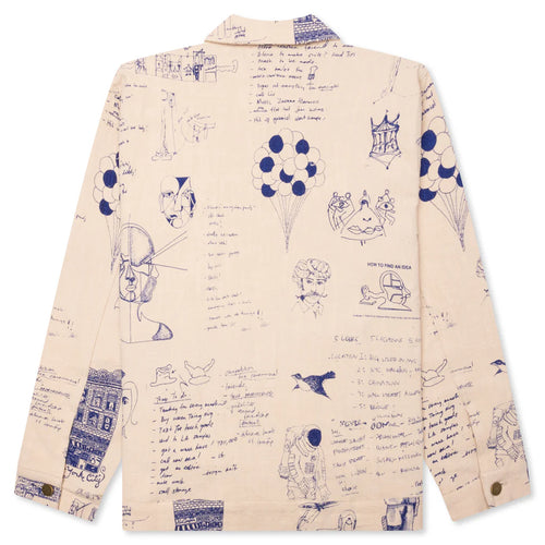 Doodles Linen Coat Tan