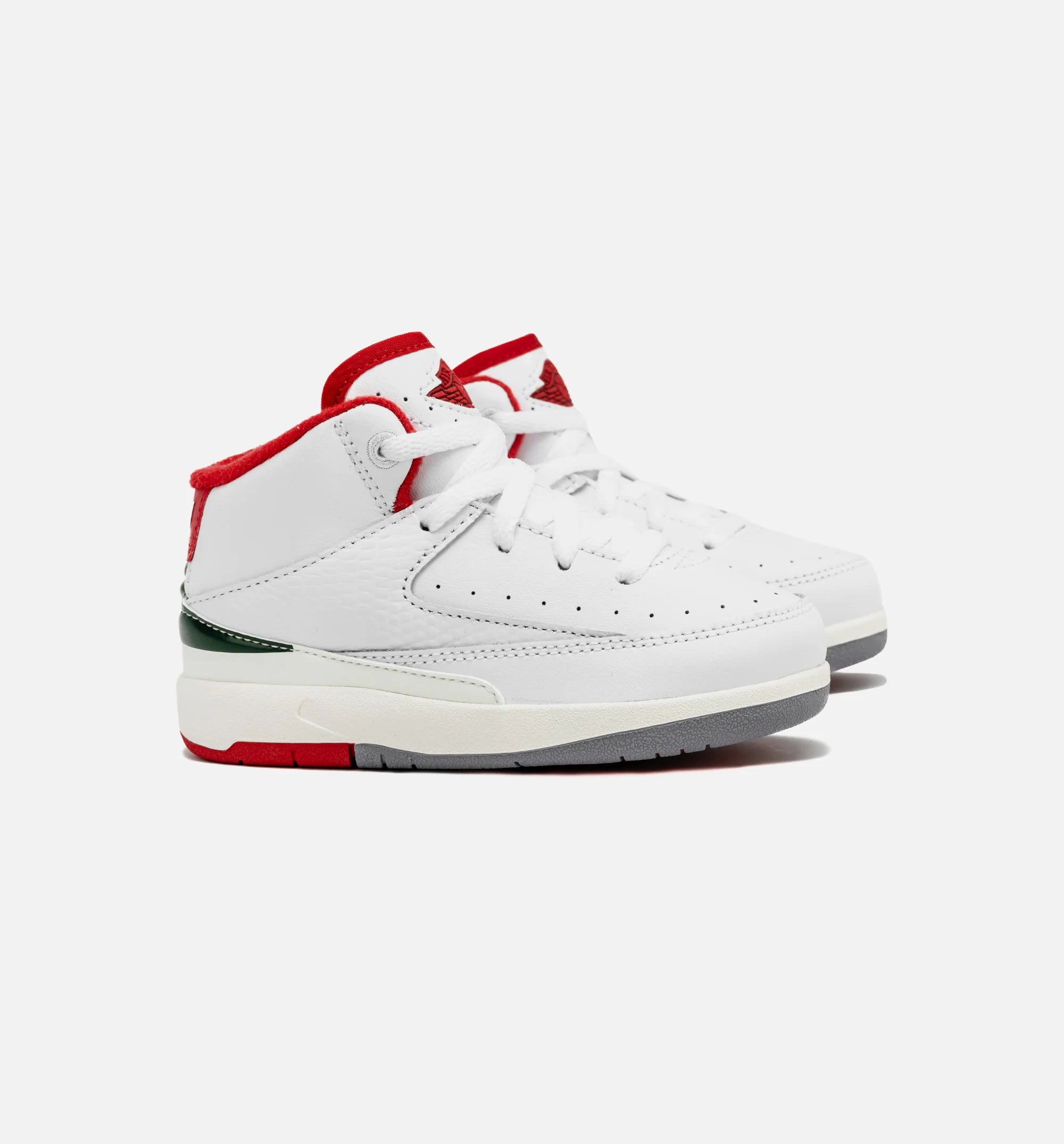 Air Jordan 2 Retro Italy Infant Toddler Lifestyle Shoe Black Fire Red Sail Cement Grey