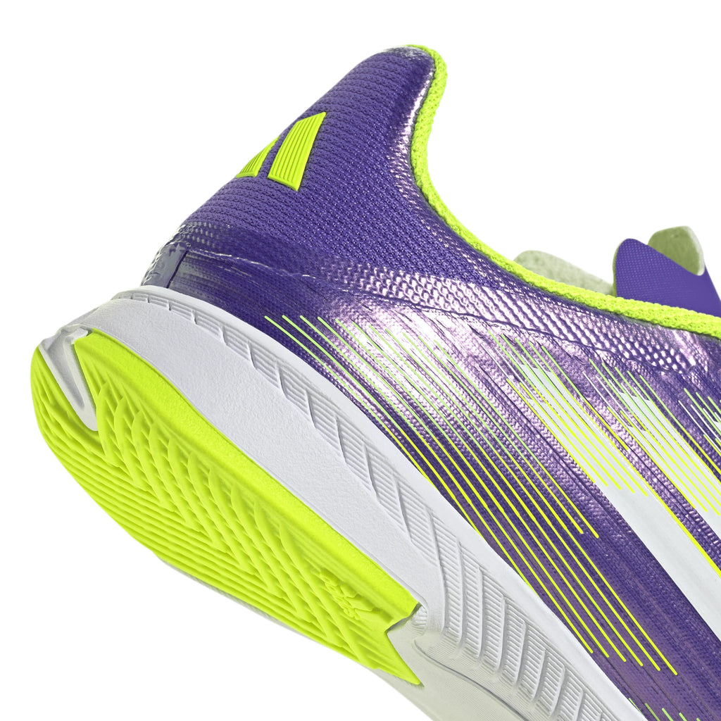 adidas F50 League Indoor Soccer Shoes Kids Purple White Lemon