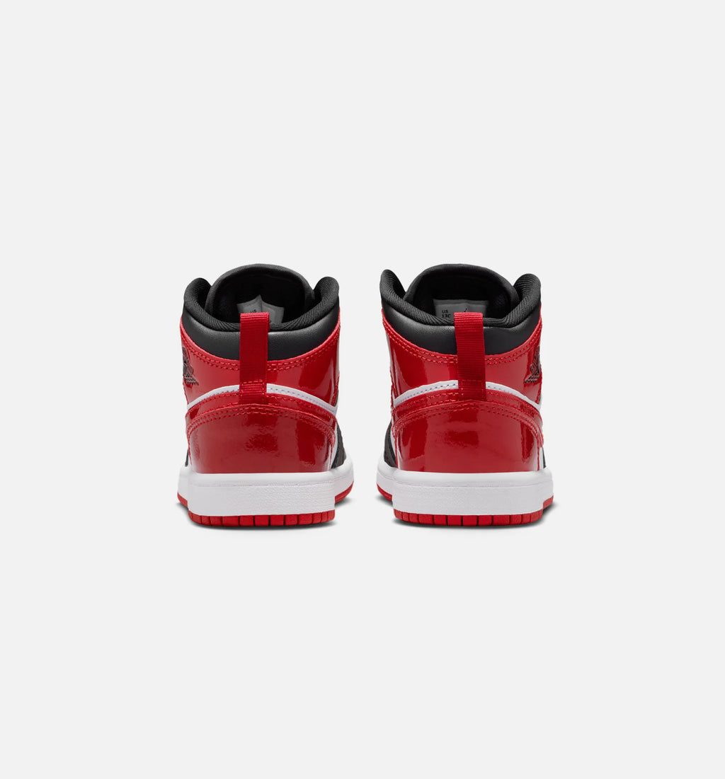Air Jordan 1 Mid SE Preschool Lifestyle Shoe Black White Varsity Red