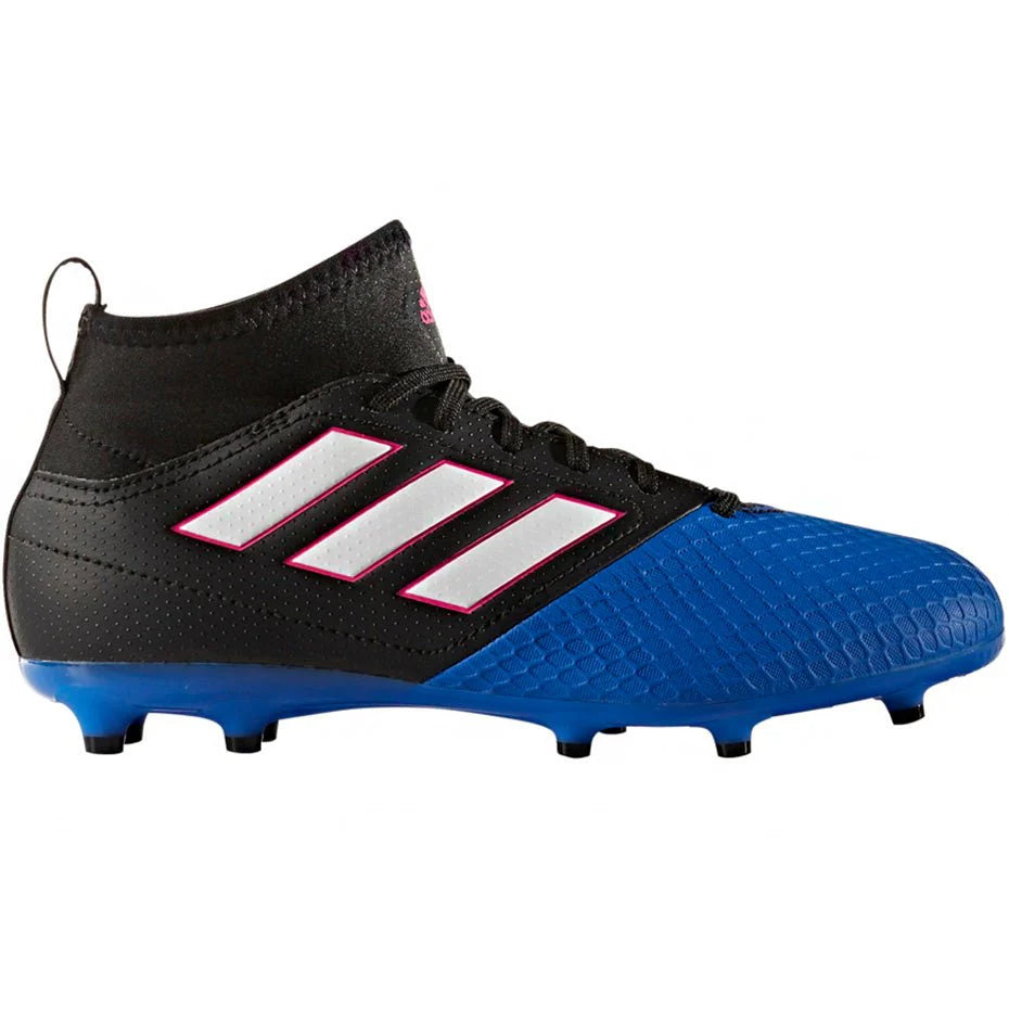 adidas ACE 173 FG J Youth Firm Ground Soccer Cleats Black White Blue
